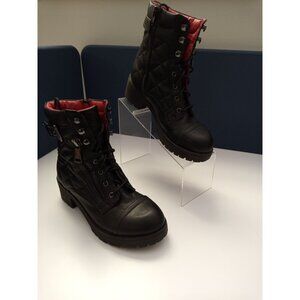 Women's G by Guess Lugg Sole Black Combat Boots Size 6.5